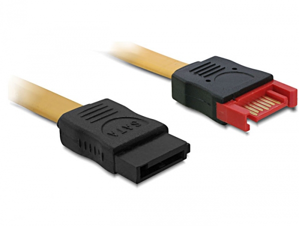 DELOCK SATA-Verl. SATA -> SATA St/&shy;Bu 1.00m gelb