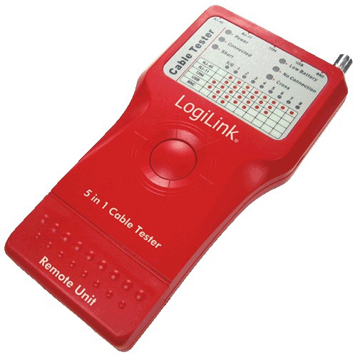 Logilink Kabeltester 5in1 RJ45/&shy;RJ11/&shy;USB/&shy;BNC/&shy;IEEE1394 Stecker