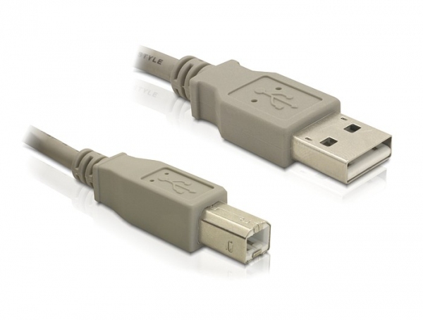 DELOCK USB Kabel A -> B St/&shy;St 1.80m grau