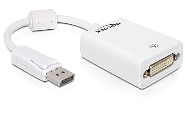 DELOCK Displayport Adapter DP -> DVI(24+5) St/&shy;Bu weiß