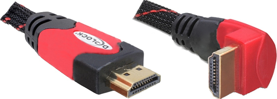 DELOCK HDMI Kabel Ethernet A -> A St/­St 5.00m 90° unten 4K DELOCK HDMI Kabel Ethernet A -> A St/­St 5.00m 90° unten 4K