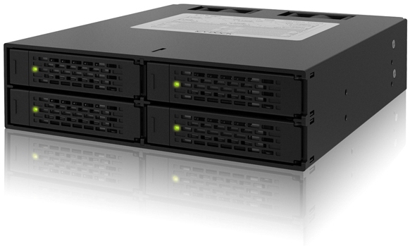 Backplane IcyDock 4x6,3cm SATAI-III/&shy;SAS in 1x5,25" HDD/&shy;SSD