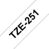 Schriftbandkassette Brother 24mm weiß/schwarz    TZE251