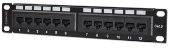 INTELLINET 10" Patchpanel 1HE 12-Port Cat6 UTP schwarz
