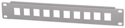INTELLINET 10-Port Patchpanel unbestückt 10" 1 HE grau