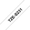Schriftbandkassette Brother 12mm weiß/schwarz  TZES231