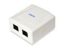 Equip Aufputzdose Cat6  2-Port 2x RJ45 UTP       RAL 9010 ws Polybeutel