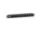 Equip 19" Steckdosenleiste 9xSchuko->St.90° sw.         Pla.