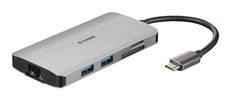 D-Link DUB-M810 laptop dock & poortreplicator Bedraad USB 3.2 Gen 1 (3.1 Gen 1) Type-C Aluminium