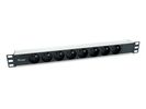 Equip 19" Steckdosenleiste 8xNFC 61-314 FR->St.90° si.  Alu.