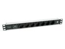 Equip 19" Steckdosenleiste 7xSchuko/2xUSBA->St.90°ÜSS   Alu.