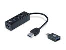 CONCEPTRONIC 4-Port Hub USB-A3.0/-C Adap.->4xA3.0 o.Netz. sw