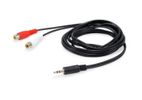 Equip Audiokabel 3.5mm->2xRCA  St/Bu           2.50m schwarz Polybeutel