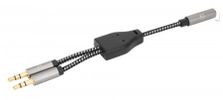 MANHATTAN Headset-Adapterkabel mit Aux Y-Audiosplitter 15cm