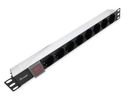 Equip 19" Steckdosenleiste 8xSchuko+Switch->St.90° si.  Alu.