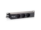 Equip 10" Steckdosenleiste 3xSchuko->St.90° sw.         Alu.