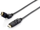 Equip HDMI HS Ethernet 2.0 18Gb 180° 4K/60Hz   1.00m schwarz Polybeutel