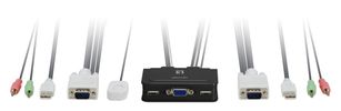 LevelOne KVM Switch  2-Port USB VGA Kabel audio support   sw