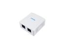 Equip Aufputzdose Cat6A 2-Port 2x RJ45 UTP       RAL 9010 ws Polybeutel
