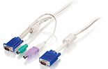 LevelOne KVM Kabel VGA->VGA,USB-A,PS/2         5.00m    weiß