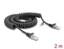 DELOCK RJ50 Spiralkabel Stecker zu Stecker 2 m schwarz