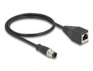 DELOCK M12 Adapterkabel D-kodiert 4 Pin ST zu RJ45,Bu 50 cm