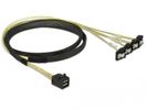 DeLOCK 85685 SCSI-kabel Zwart, Geel 1 m 1 x Mini SAS HD SFF-8643 4 x SATA 7 pin