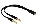 DELOCK Klinkenadapter 3,5mm -> 2x 3,5mm Bu/St 0.20m
