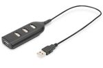 DIGITUS USB-Hub    4-Port 2.0->4xA2.0 integr. Kabel  schwarz