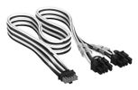CORSAIR Cable PCIe 12V-2x6 to 2x 8-pin (6+2 split), Bl/Wh
