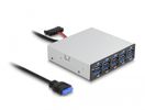 DeLOCK 64208 interface hub USB pin header (19 pin) 5000 Mbit/s Zwart, Grijs