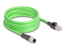 DELOCK M12 Kabel D-kodiert 4 Pin St. zu RJ45 St. PUR(TPU) 5m