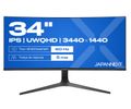 JAPANNEXT JN-IPS340UWQHD60C-C65W-HS computer monitor 86,4 cm (34") 3440 x 1440 Pixels UltraWide Quad HD LCD Zwart, Zilver