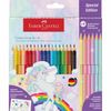 FABER-CASTELL Buntstifte Colour Grip Einhorn-Stickern 24 Stk