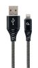 gembird Baumwoll USB-Ladekabel 8 Pin, 2m, schwarz/weiß