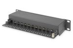DIGITUS Patchpanel 1HE 12-Port Cat6  ClassE geschirmt schw.