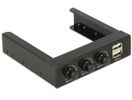 DeLOCK 62714 snelheidsregelaar voor ventilator 3 kanalen Zwart