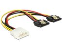 DELOCK Stromkabel Molex 4pin -> 2x SATA 15pin St/Bu 0.20m