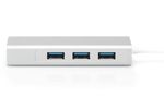 DIGITUS USB Adapter USB3.0/C -> GB Ethernet+3-Port-Hub weiss