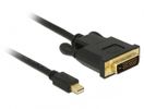 DELOCK Kabel mini DP 1.1 -> DVI (24+1) St/St 1.0m schwarz