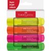 Faber-Castell Textmarker 46 Superfluorescent markeerstift 4 stuk(s) Beitelvormige punt Groen, Oranje, Roze, Geel