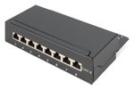 DIGITUS Patchpanel 1HE 8-Port  Cat6  geschirmt schwarz