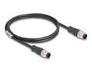 DELOCK M12 Kabel A-kodiert 8 Pin Stecker zu Stecker PVC 1 m