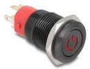 DELOCK Druckschalter zum Einbau schwarz 16 mm 12 V 5 x Lötan