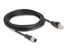 DELOCK M12 Kabel A-kodiert 8 Pin St. zu RJ45 St. PVC 5 m