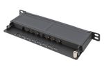 DIGITUS Cat.6A Slim Patch Panel, gesch.,8-Port, 0,5 HE, 10