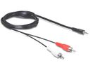 DELOCK Klinkekabel 3,5mm -> 2x Cinch St/St 1.50m
