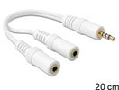 DELOCK Adapter Kabel 3,5mm stereo -> 2x 3,5mm St/Bu 0.20m