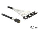 DELOCK SAS Kabel Mini SAS HD -> 4x Sata 7Pin St/St 0.50m