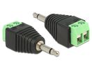 DELOCK Adapter Terminalblock 2Pin -> 3,5mm Klinke Stecker
